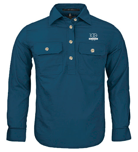 Kid's Pilbara Premium Cotton Work Shirt - closed front style