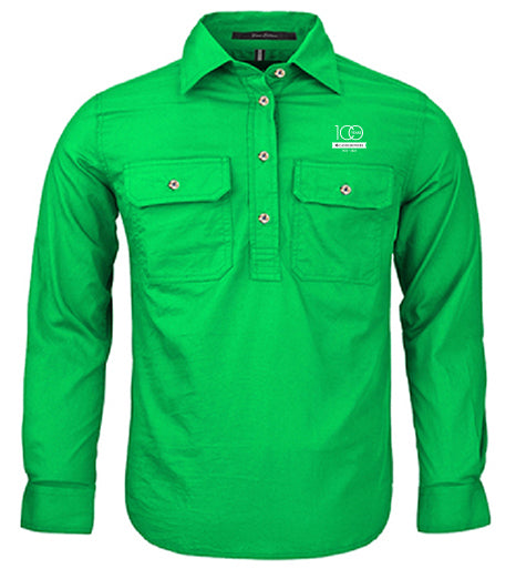 Kid's Pilbara Premium Cotton Work Shirt - closed front style