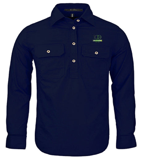 Kid's Pilbara Premium Cotton Work Shirt - closed front style