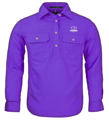 Kid's Pilbara Premium Cotton Work Shirt - closed front style