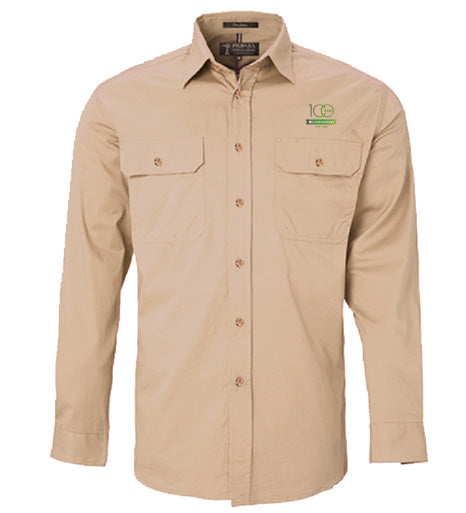 Men's Pilbara Premium Cotton Work Shirt - open front style