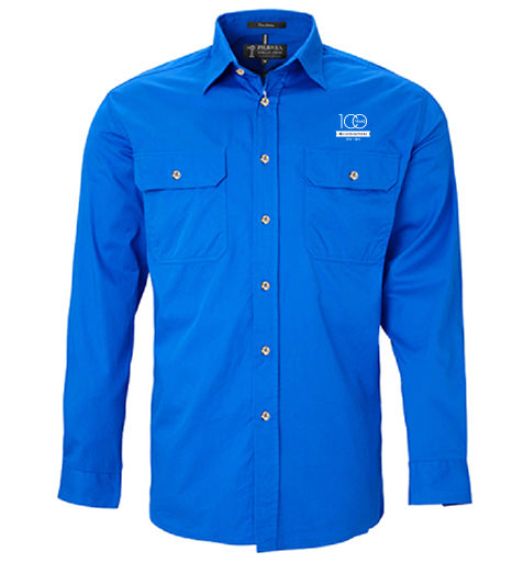 Men's Pilbara Premium Cotton Work Shirt - open front style