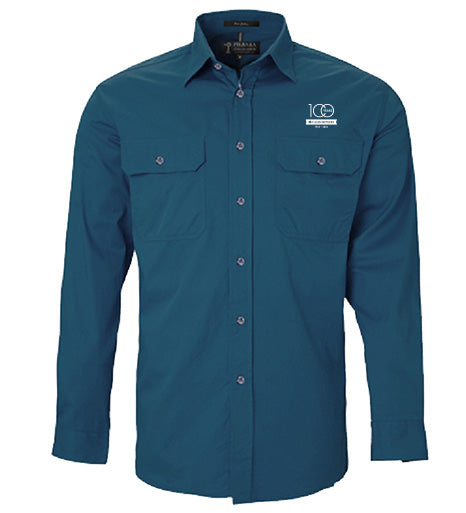 Men's Pilbara Premium Cotton Work Shirt - open front style
