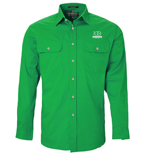 Men's Pilbara Premium Cotton Work Shirt - open front style