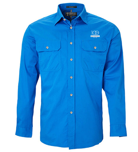 Men's Pilbara Premium Cotton Work Shirt - open front style