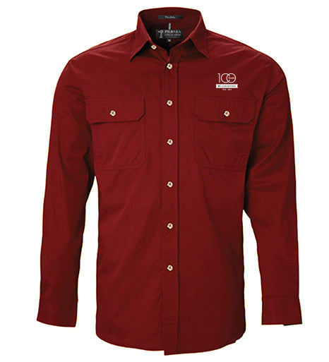 Men's Pilbara Premium Cotton Work Shirt - open front style