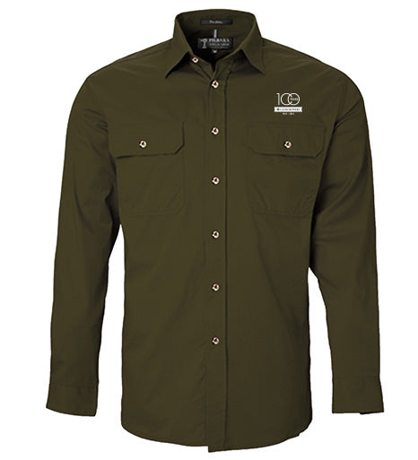 Men's Pilbara Premium Cotton Work Shirt - open front style