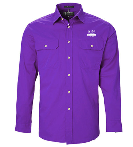 Men's Pilbara Premium Cotton Work Shirt - open front style