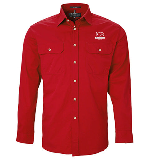 Men's Pilbara Premium Cotton Work Shirt - open front style
