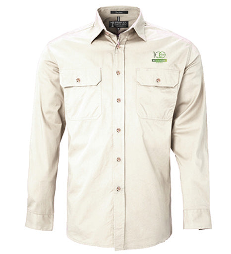 Men's Pilbara Premium Cotton Work Shirt - open front style