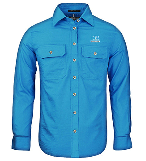 Ladies Pilbara Premium Cotton Work Shirt - open front style
