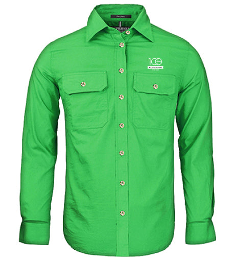 Ladies Pilbara Premium Cotton Work Shirt - open front style