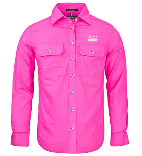 Ladies Pilbara Premium Cotton Work Shirt - open front style