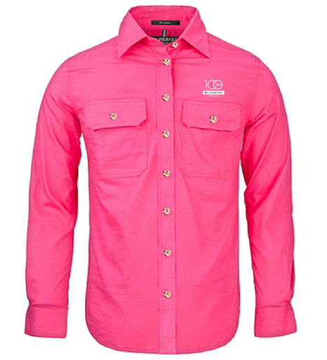 Ladies Pilbara Premium Cotton Work Shirt - open front style