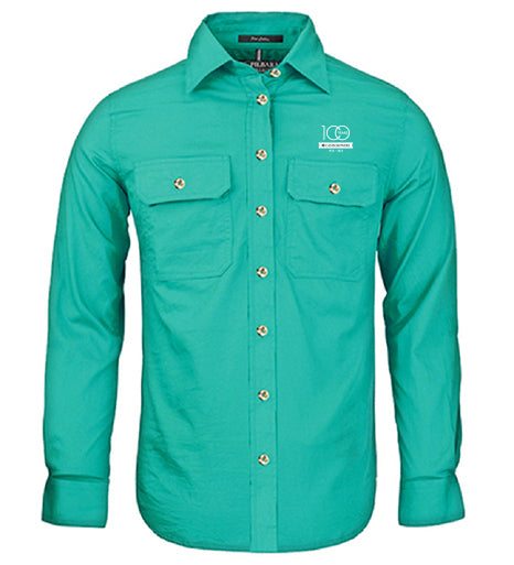 Ladies Pilbara Premium Cotton Work Shirt - open front style