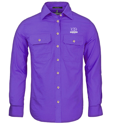 Ladies Pilbara Premium Cotton Work Shirt - open front style