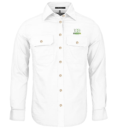 Ladies Pilbara Premium Cotton Work Shirt - open front style